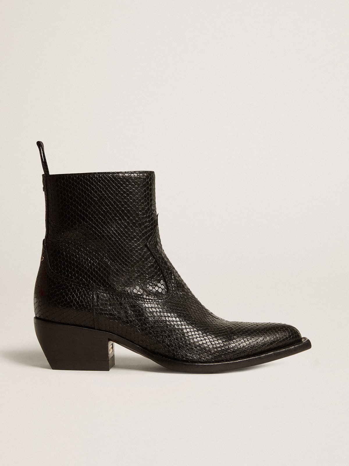 Low Debbie boots in black snake-print leather - Golden Goose Women