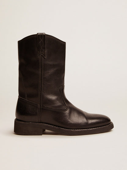 Biker boots in black leather - Golden Goose Women