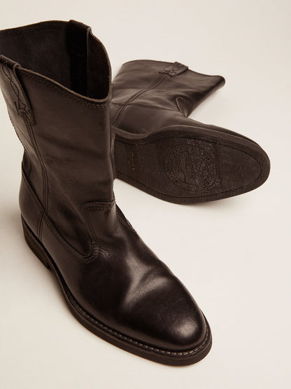 Biker boots in black leather - Golden Goose Women