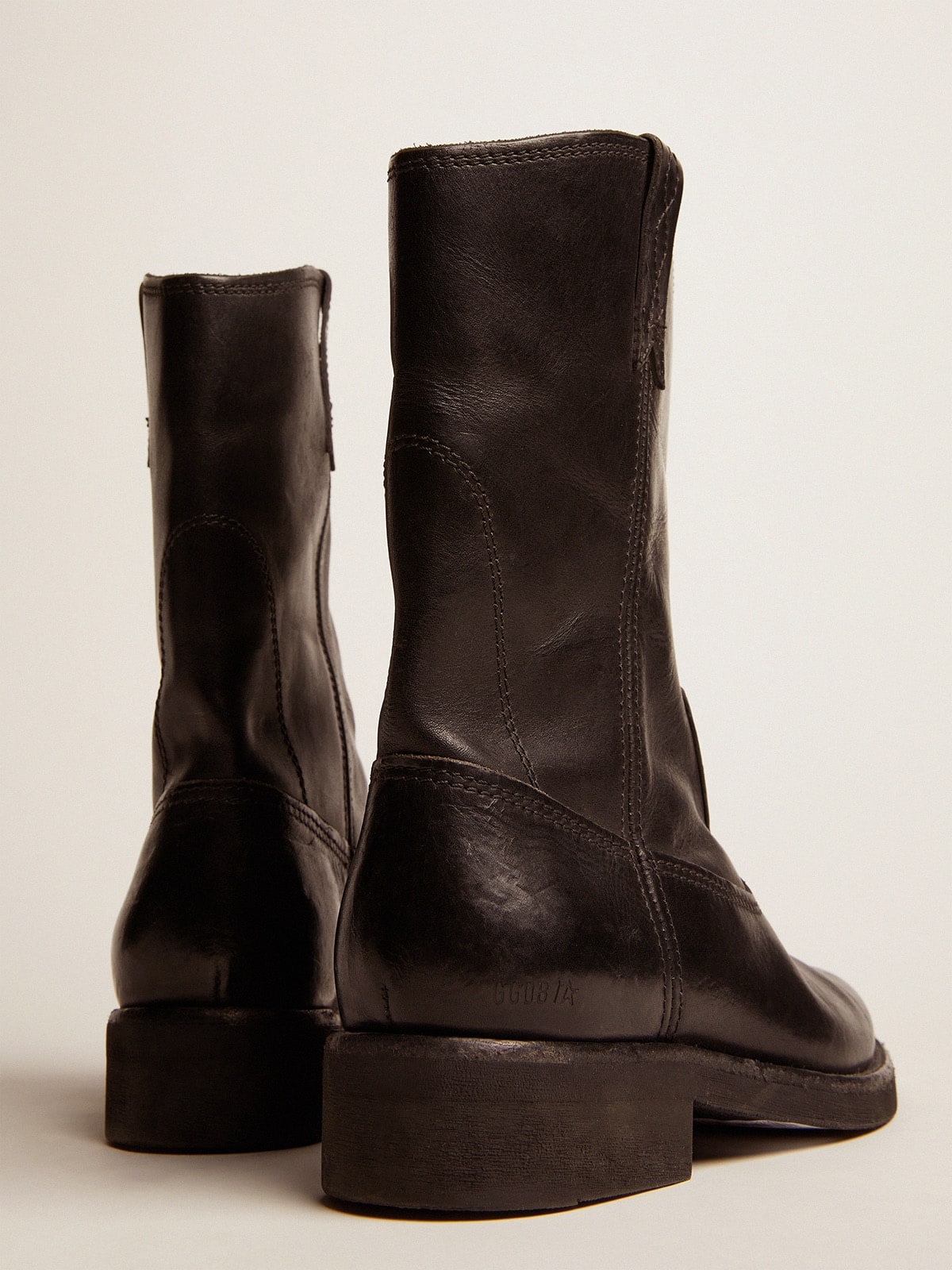 Biker boots in black leather - Golden Goose Women