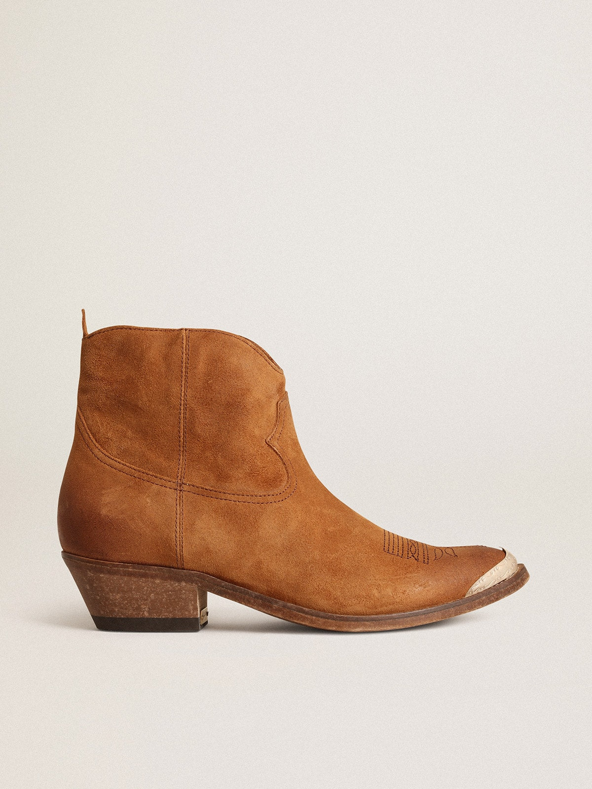Young ankle boots in cognac-colored suede - Golden Goose Women
