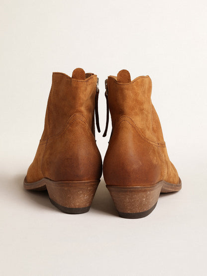 Young ankle boots in cognac-colored suede - Golden Goose Women
