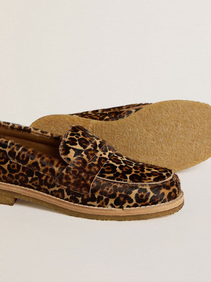 Women's Jerry loafer in leopard-print pony skin - Golden Goose Women