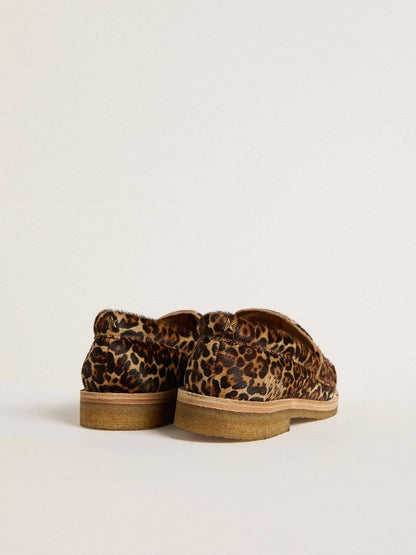 Women's Jerry loafer in leopard-print pony skin - Golden Goose Women