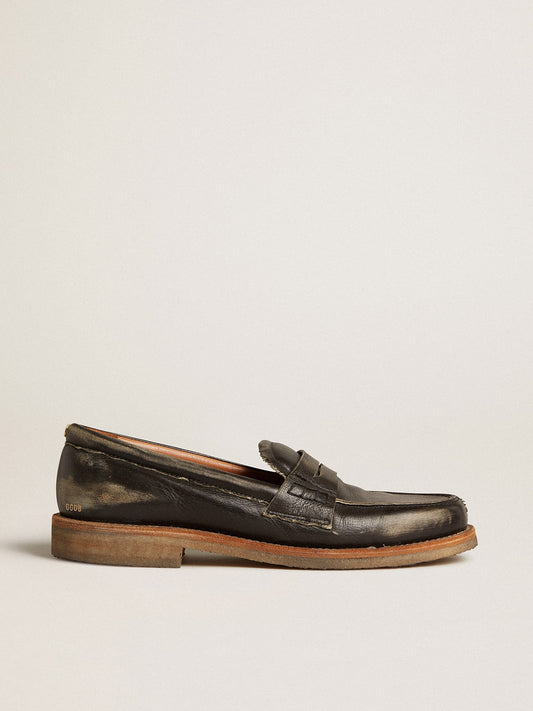 Women's Jerry loafer in black leather - Golden Goose Women