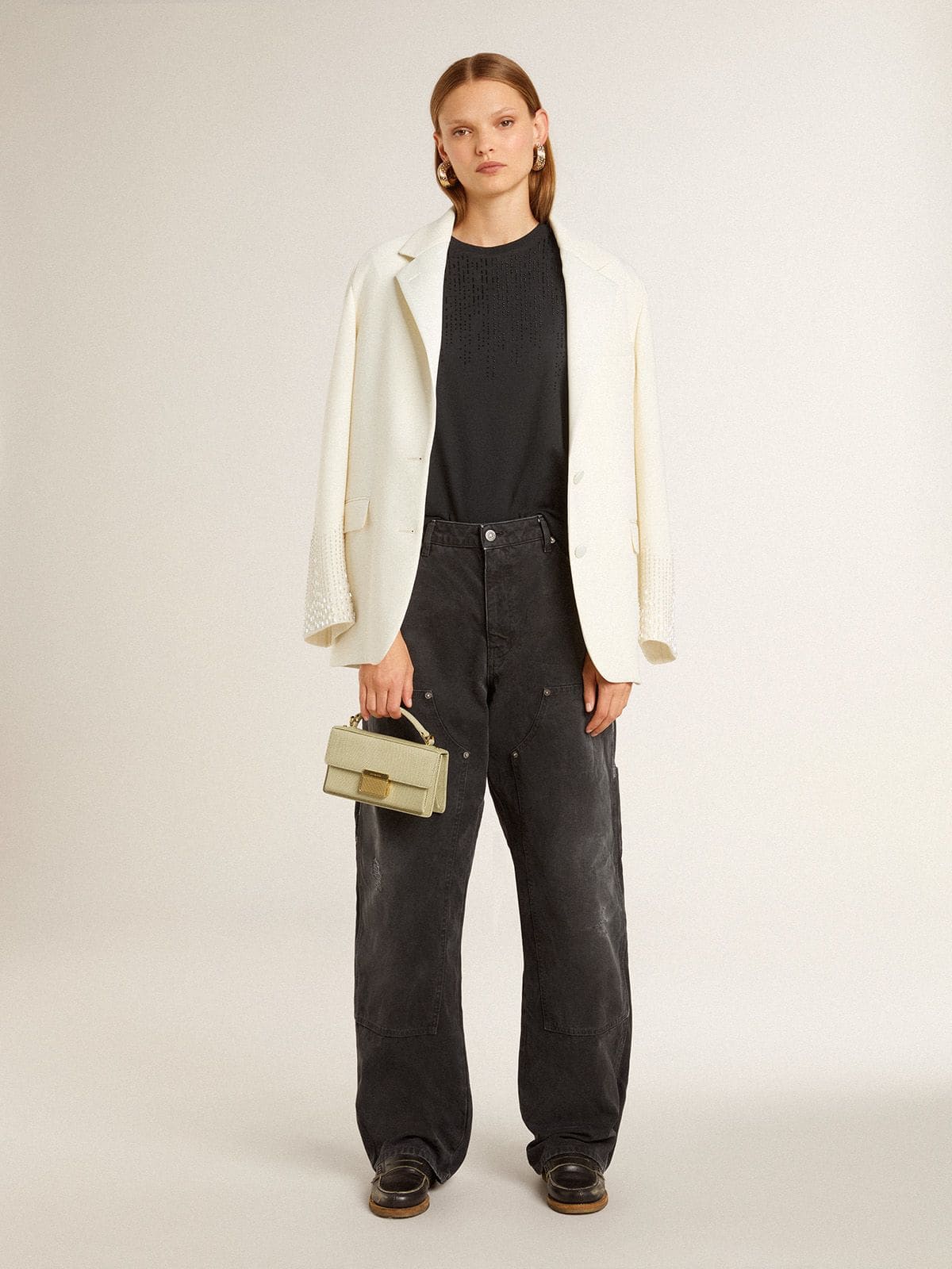 Women's Jerry loafer in black leather - Golden Goose Women
