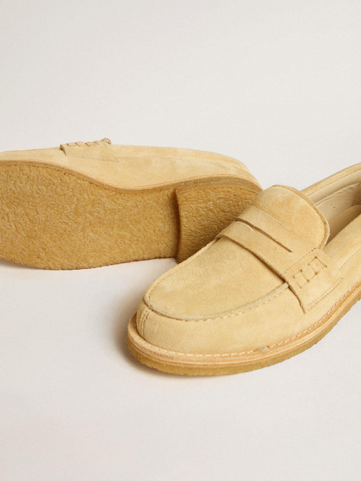 Jerry loafer in ecru waxed suede - Golden Goose Women