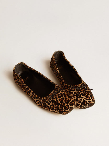 Amy ballet flats in beige leopard-print pony skin - Golden Goose Women