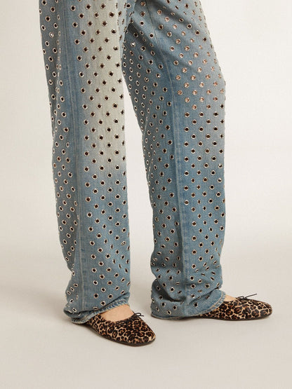 Amy ballet flats in beige leopard-print pony skin - Golden Goose Women