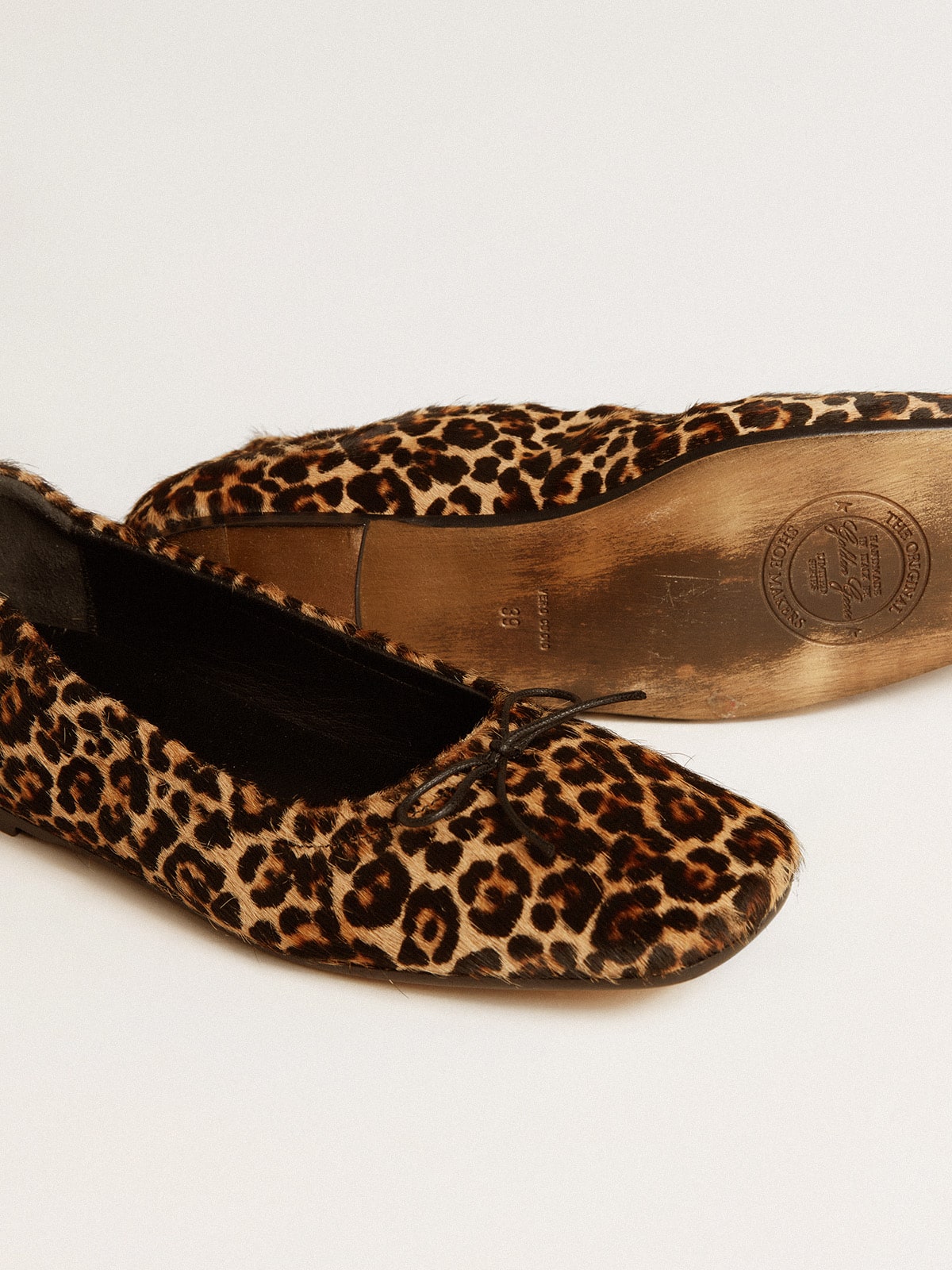Amy ballet flats in beige leopard-print pony skin - Golden Goose Women