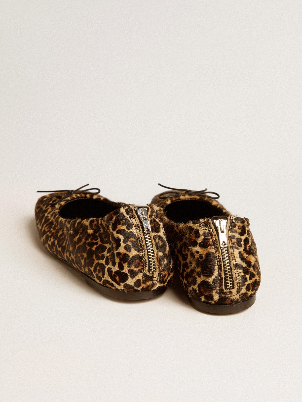 Amy ballet flats in beige leopard-print pony skin - Golden Goose Women
