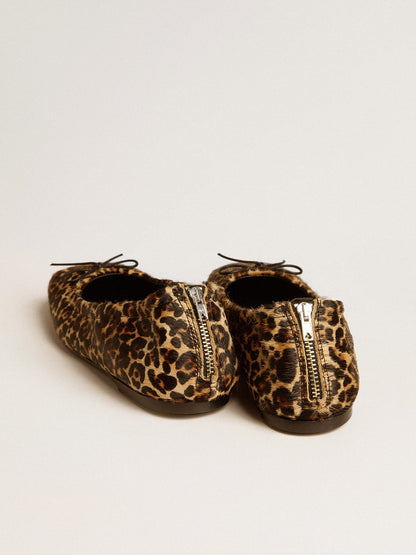 Amy ballet flats in beige leopard-print pony skin - Golden Goose Women