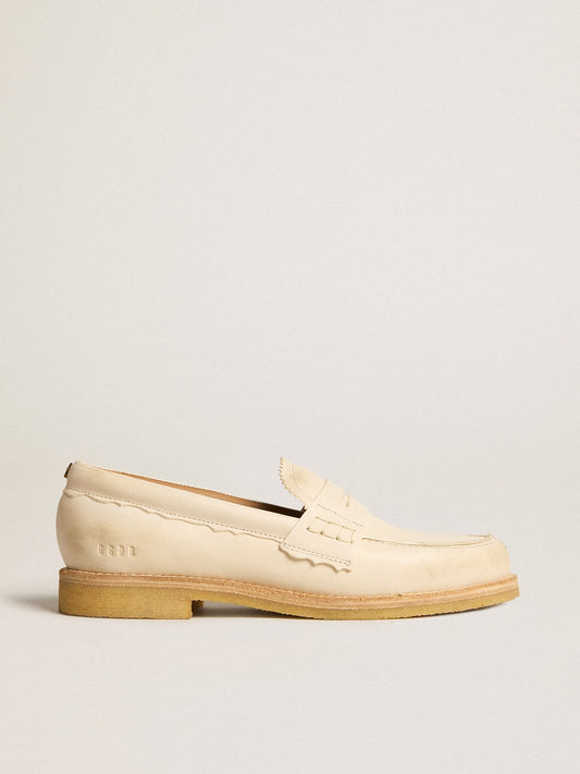 Jerry loafer in butter-white leather - Golden Goose Women