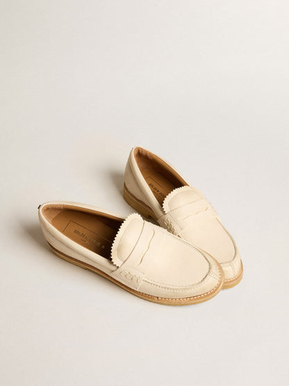 Jerry loafer in butter-white leather - Golden Goose Women