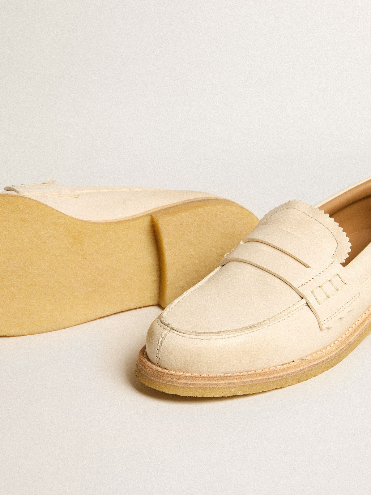 Jerry loafer in butter-white leather - Golden Goose Women