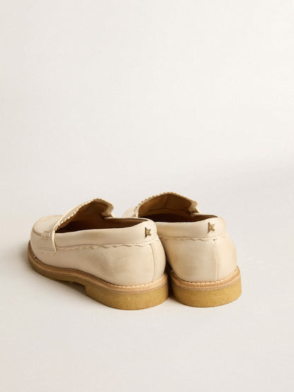 Jerry loafer in butter-white leather - Golden Goose Women