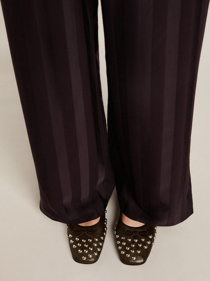 Amy ballet flats in black nappa leather with silver colored studs - Golden Goose Women