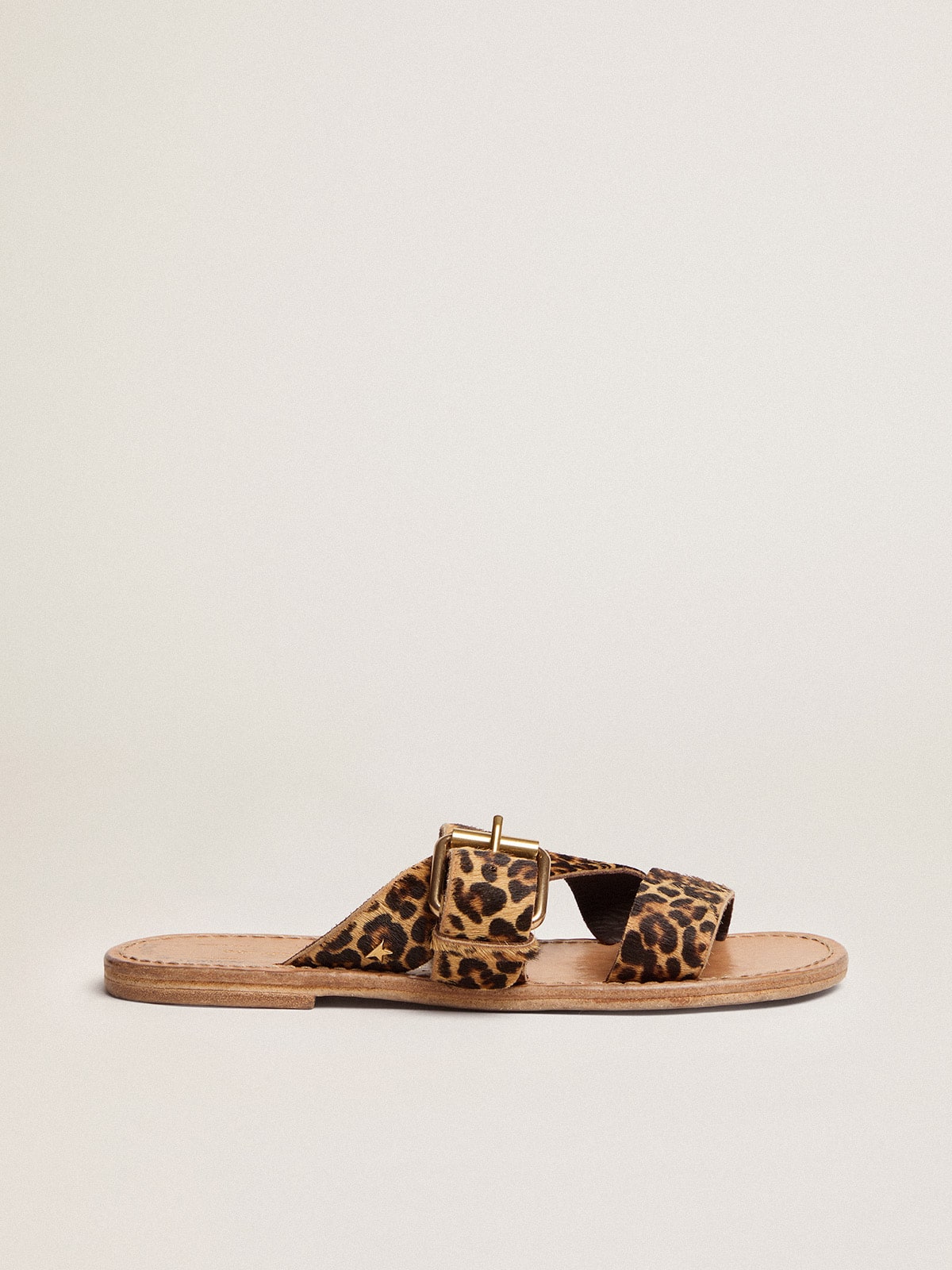 Leopard pony skin sandals for women Margaret | Golden Goose - Golden Goose Women