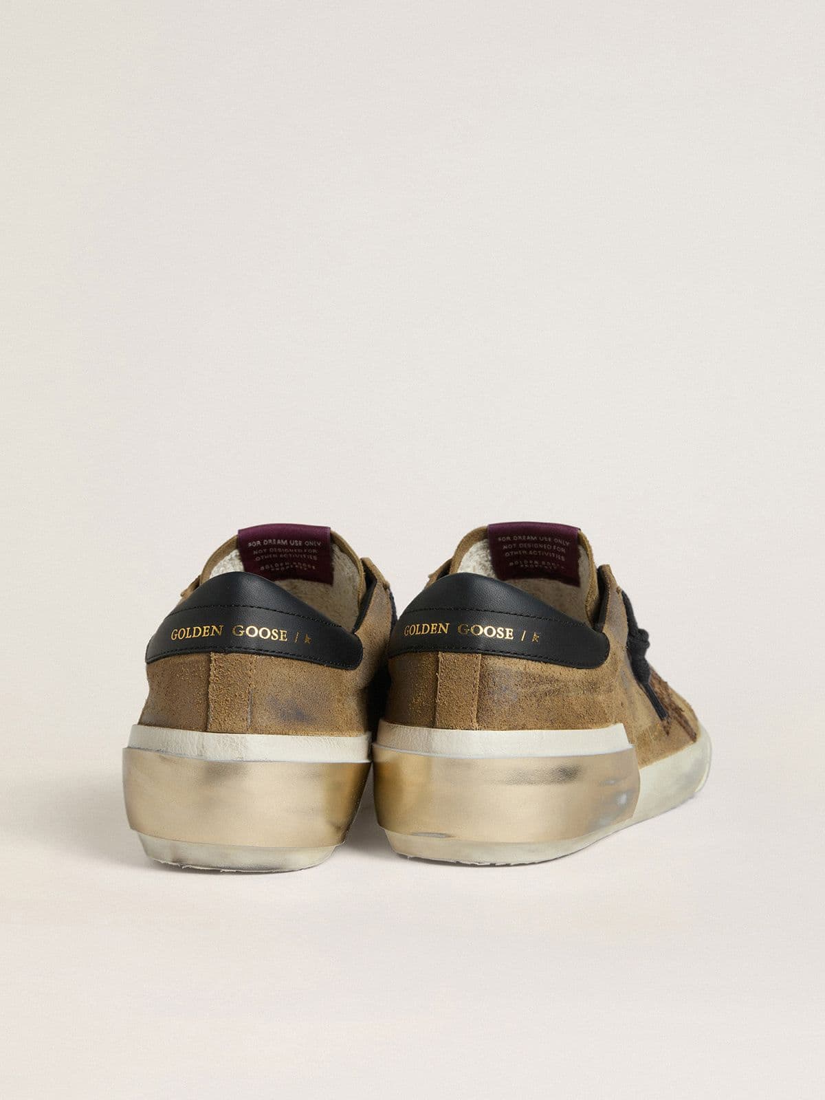 Men's Super-Star LTD in waxed suede with python-print star and nappa leather heel tab - Golden Goose Men