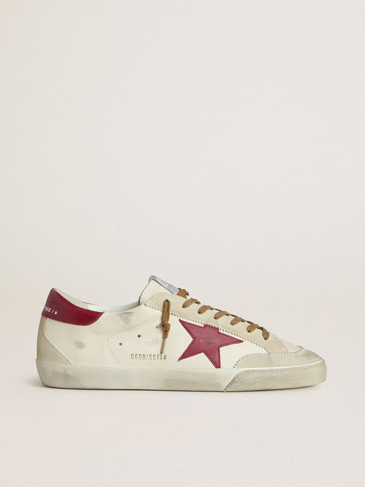 Men's Super-Star with red leather star and beige suede inserts - Golden Goose Men