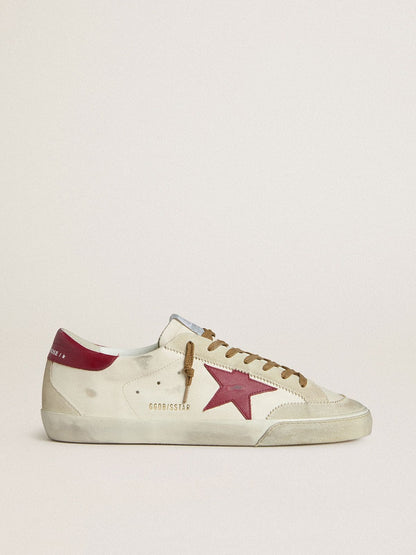 Men's Super-Star with red leather star and beige suede inserts - Golden Goose Men