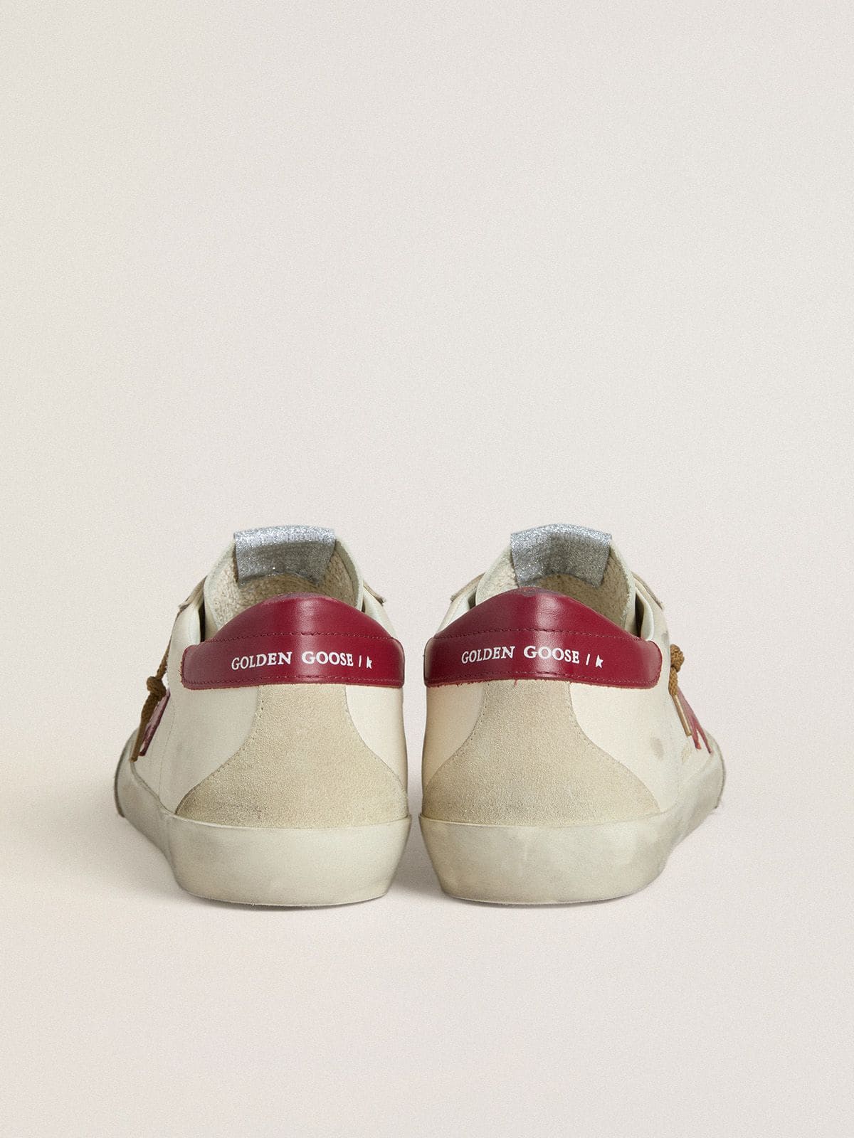 Men's Super-Star with red leather star and beige suede inserts - Golden Goose Men