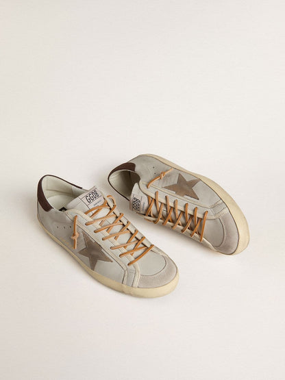 Men's Super-Star with tobacco-colored croc-print leather star and black leather heel tab - Golden Goose Men