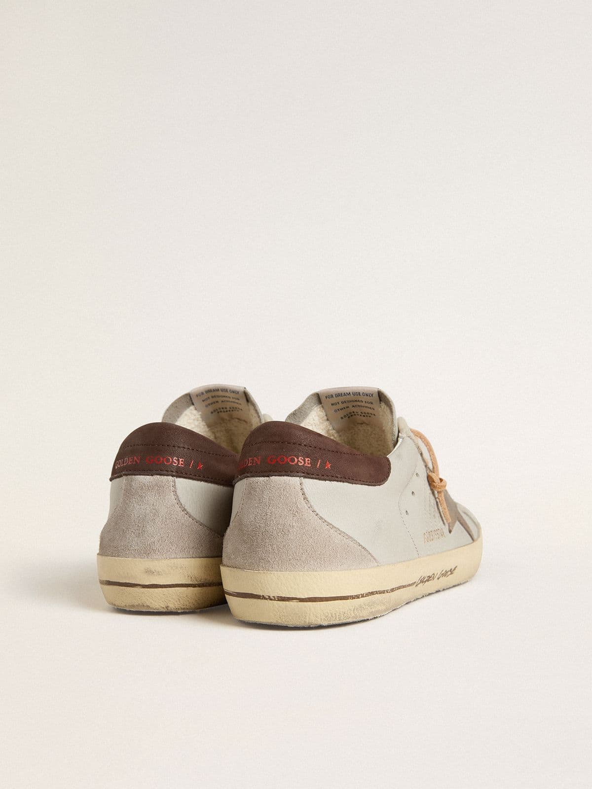 Men's Super-Star with tobacco-colored croc-print leather star and black leather heel tab - Golden Goose Men