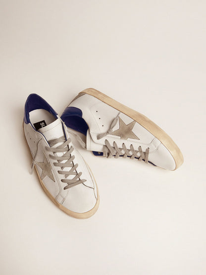 Men's Super-Star with suede star and blue heel tab - Golden Goose Men