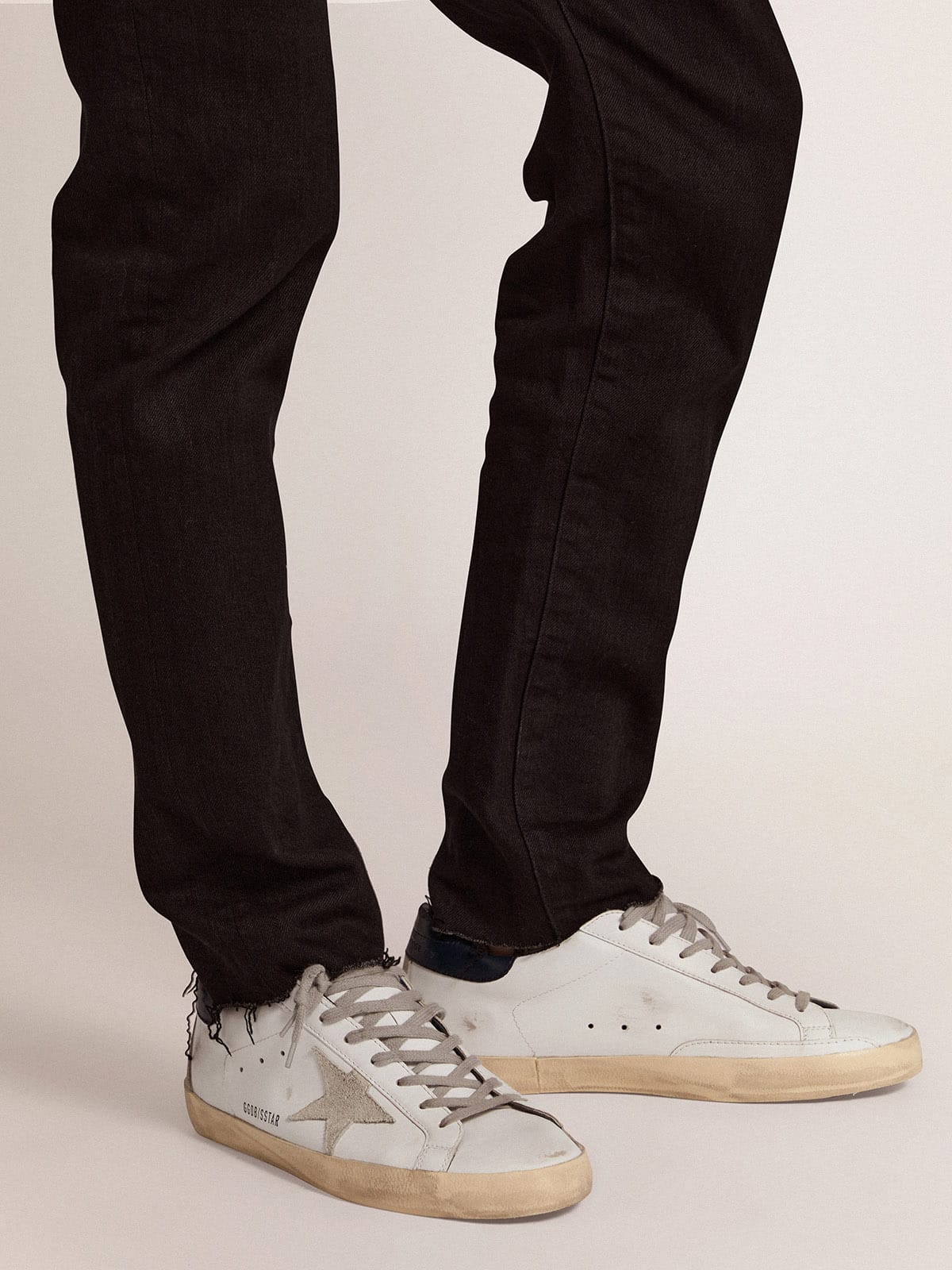 Men's Super-Star with suede star and blue heel tab - Golden Goose Men