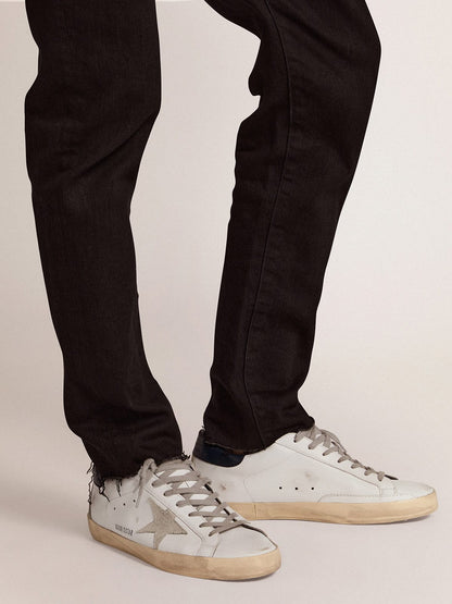 Men's Super-Star with suede star and blue heel tab - Golden Goose Men