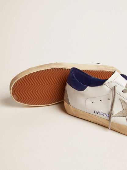 Men's Super-Star with suede star and blue heel tab - Golden Goose Men