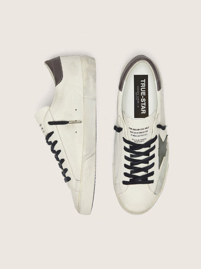 Men's Super-Star in nappa with green leather star and gray leather heel tab - Golden Goose Men