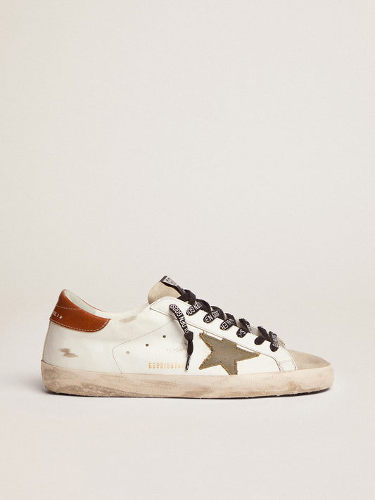 Men's Super-Star with star in olive green canvas - Golden Goose Men