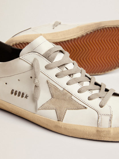 Men's Super-Star with black heel tab and metal stud lettering - Golden Goose Men
