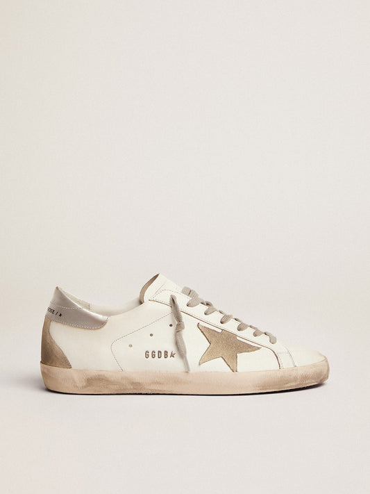 Men's Super-Star with silver heel tab and lettering - Golden Goose Men