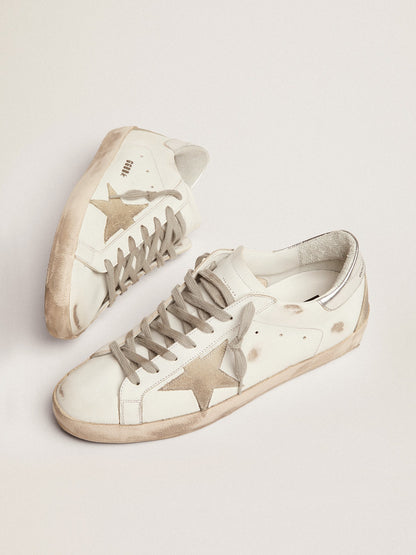 Men's Super-Star with silver heel tab and lettering - Golden Goose Men