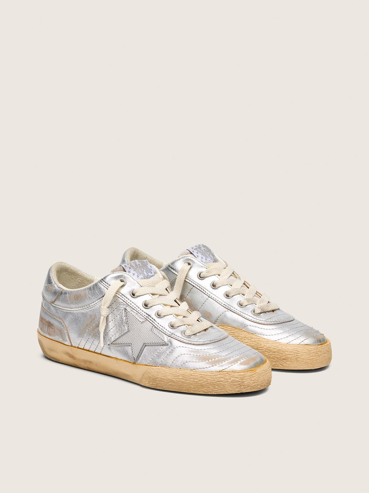 Men's Super-Star LAB in metallic nappa with silver TPU star - Golden Goose Men