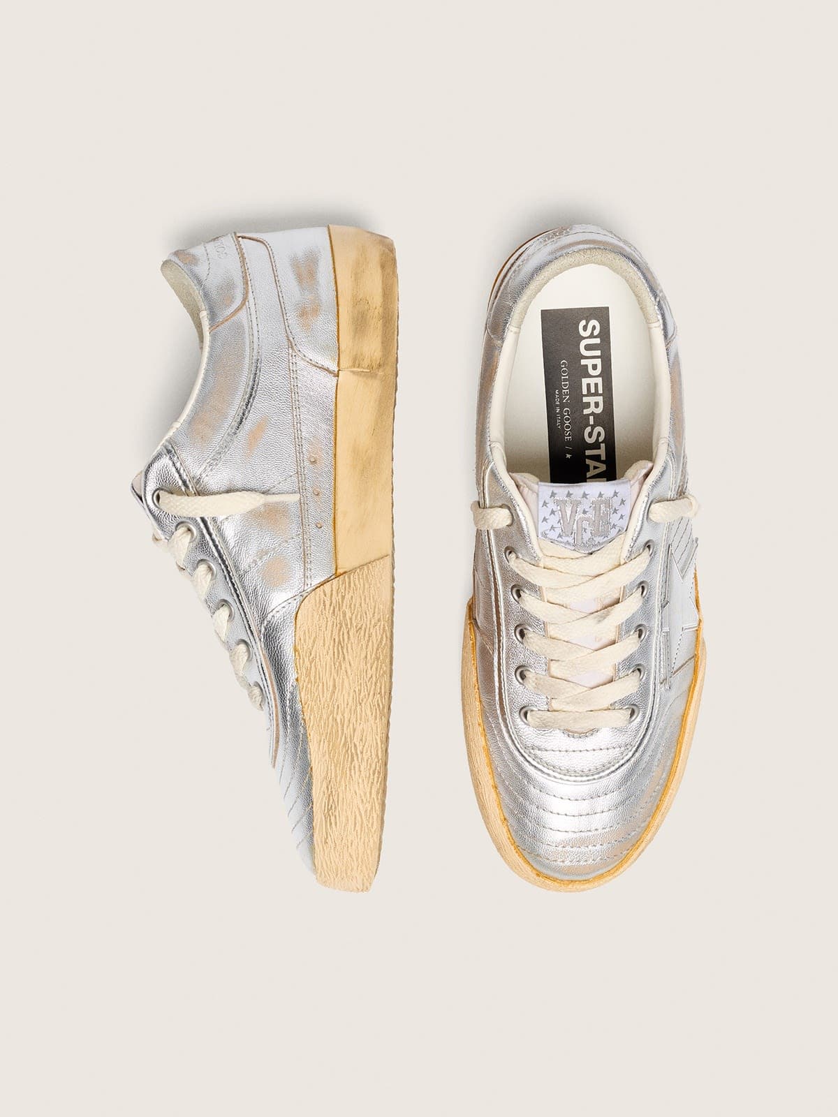 Men's Super-Star LAB in metallic nappa with silver TPU star - Golden Goose Men
