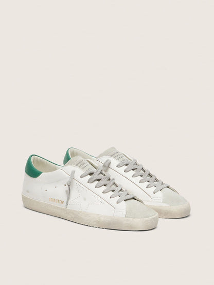 Men’s Super-Star with perforated star and green heel tab - Golden Goose Men
