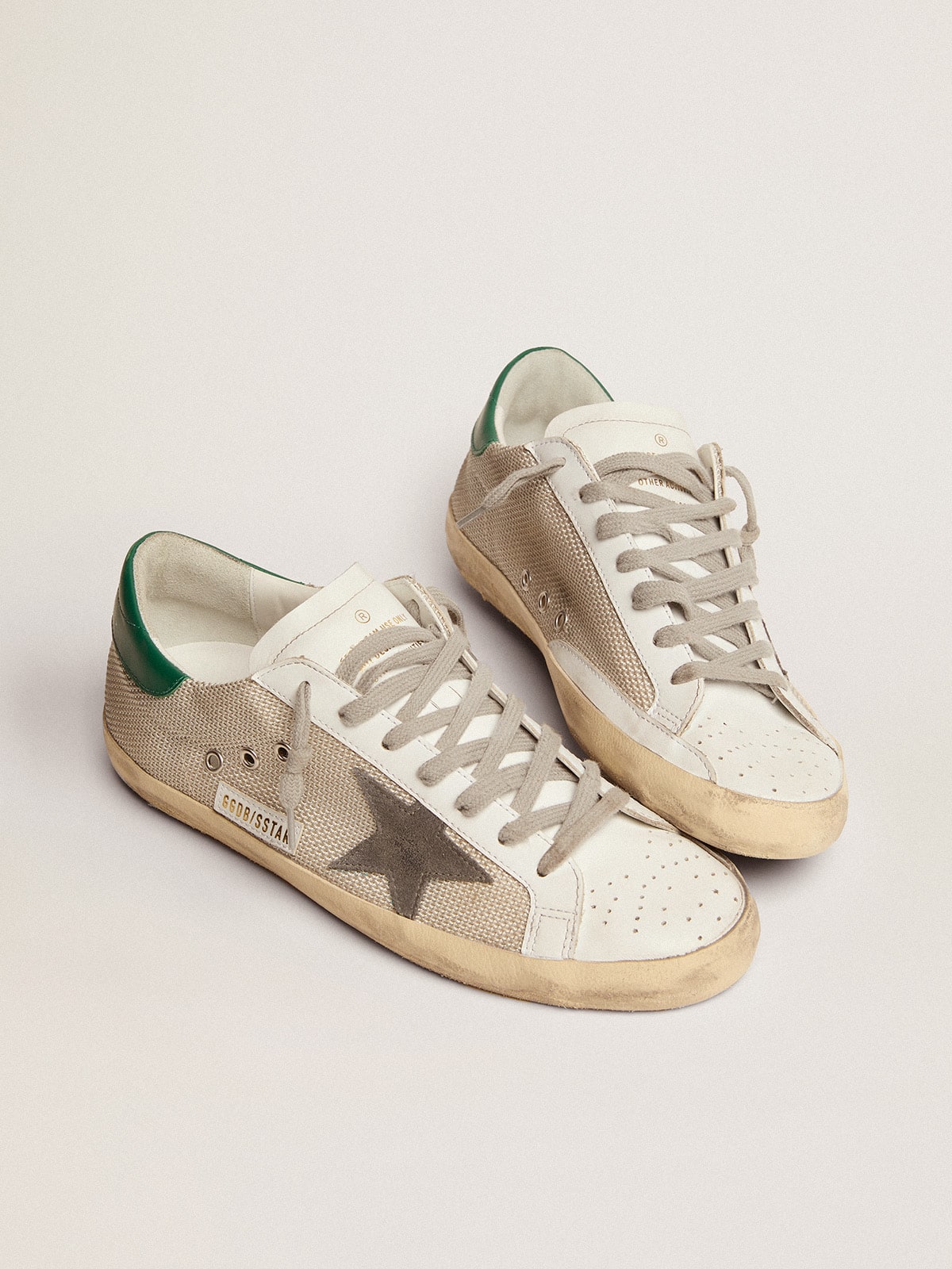 Men's Super-Star in light silver mesh with gray star - Golden Goose Men
