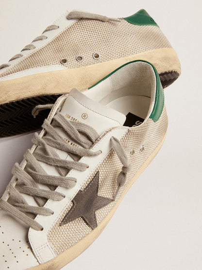 Men's Super-Star in light silver mesh with gray star - Golden Goose Men