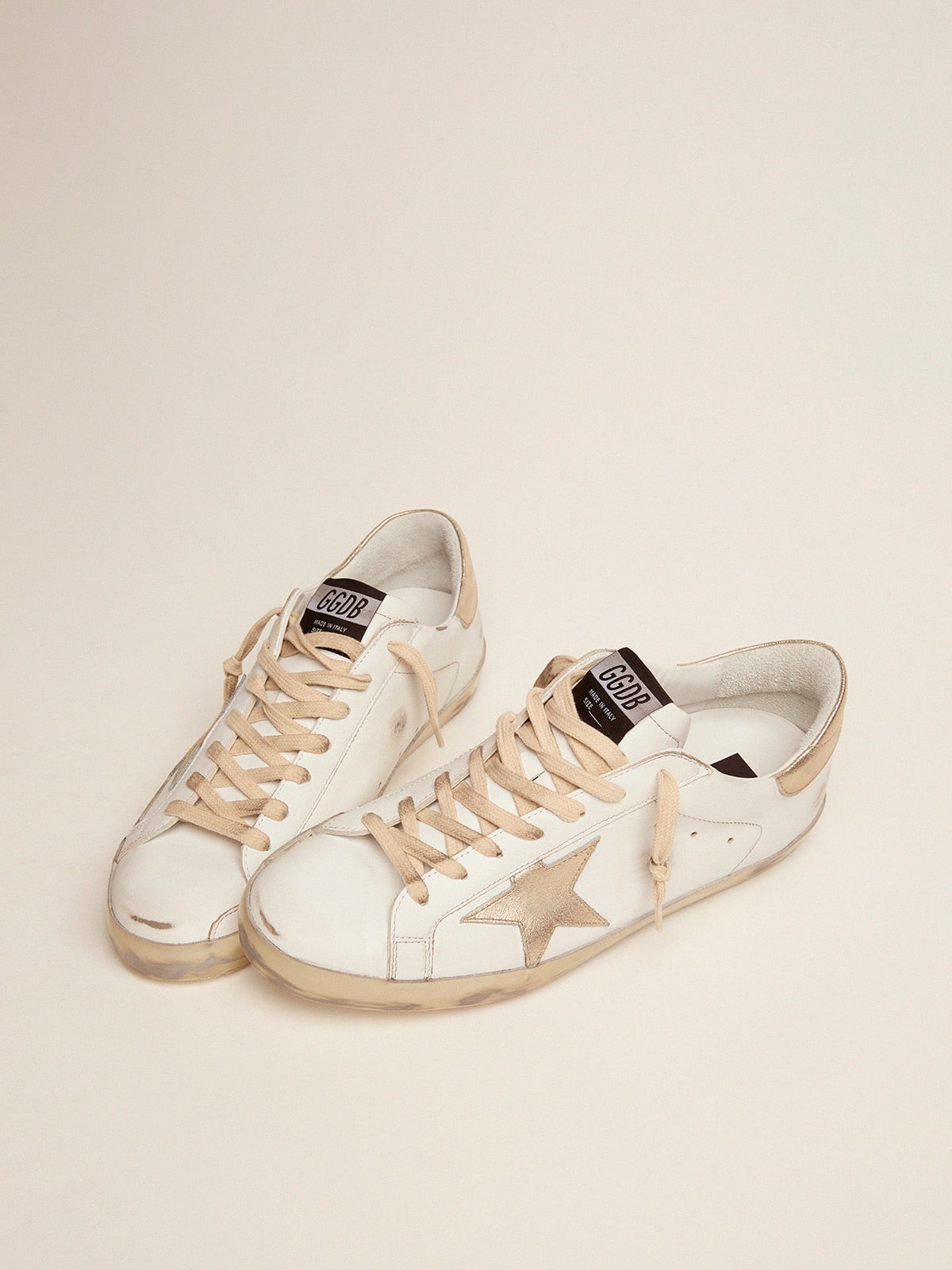 Men's Super-Star with gold sparkle foxing and lettering - Golden Goose Men