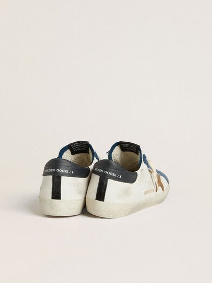 Men's Super-Star LTD with tobacco-colored croc-print leather star and black leather heel tab - Golden Goose Men