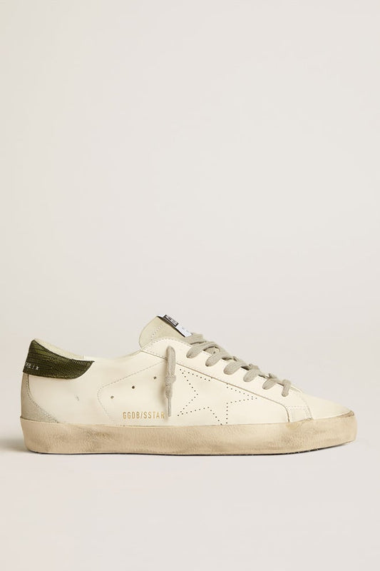 Men’s Bio-based Super-Star with perforated star and green heel tab - Golden Goose Men
