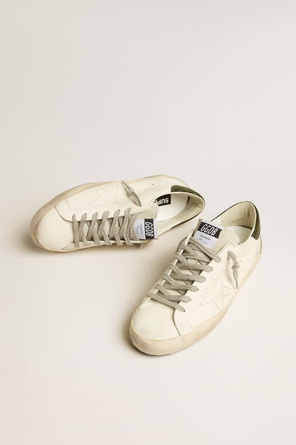 Men’s Bio-based Super-Star with perforated star and green heel tab - Golden Goose Men