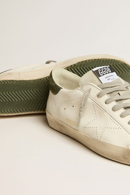 Men’s Bio-based Super-Star with perforated star and green heel tab - Golden Goose Men