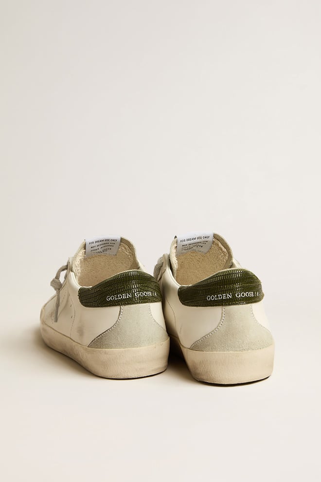 Men’s Bio-based Super-Star with perforated star and green heel tab - Golden Goose Men