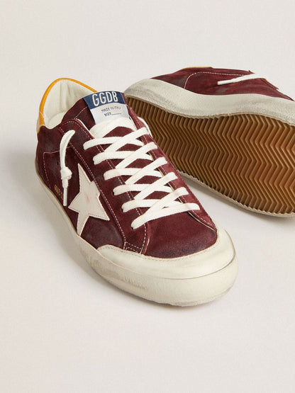 Men’s Super-Star in brick-red suede with white leather star and animal-print heel tab - Golden Goose Men