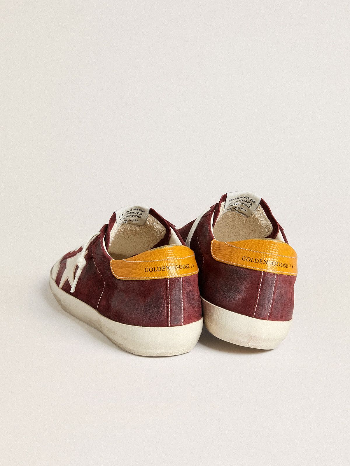 Men’s Super-Star in brick-red suede with white leather star and animal-print heel tab - Golden Goose Men